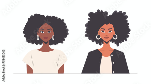 Black woman makeover before and after. Image style tr