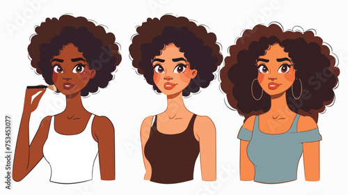 Black woman makeover before and after. Image style tr