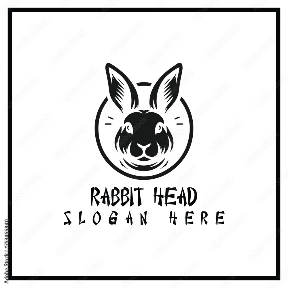 rabbit head logo design, with a simple and elegant style, suitable for a brand logo rabbit head logo design, with a simple and elegant style, suitable for a brand logo