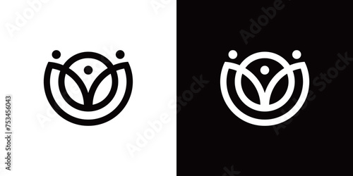 a combination of flowers and family,  group, the logo uses a line art style, idea, beauty