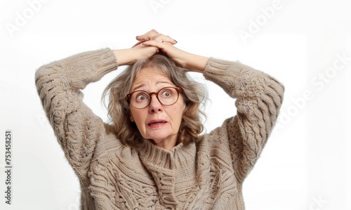 mature woman worried, woman thinking