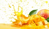 mango juice splash on white background