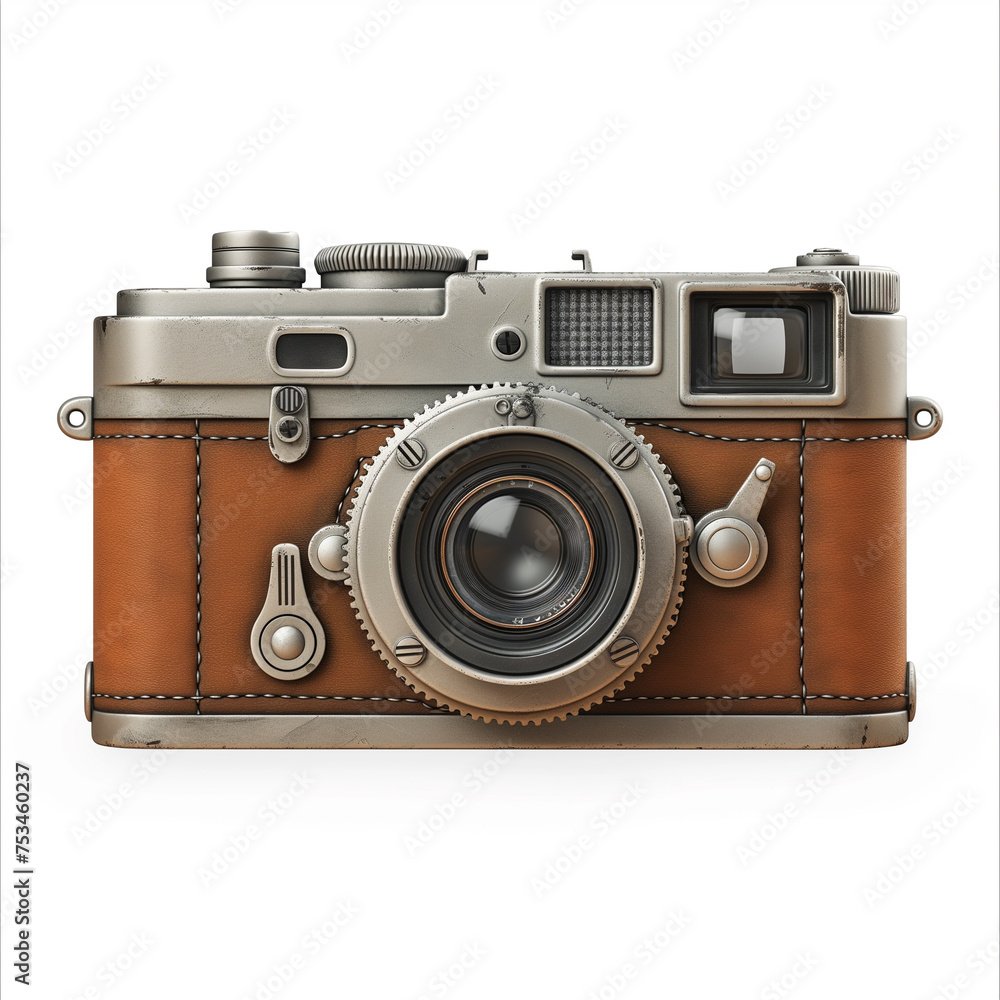 A model of a vintage camera, in the style of animated illustrations, AI generated