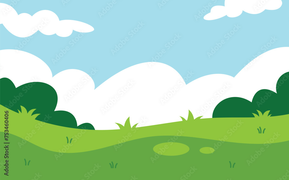 Fototapeta premium Green filed landscape scenery