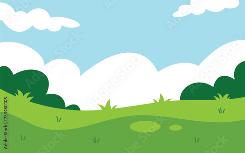 Green filed landscape scenery