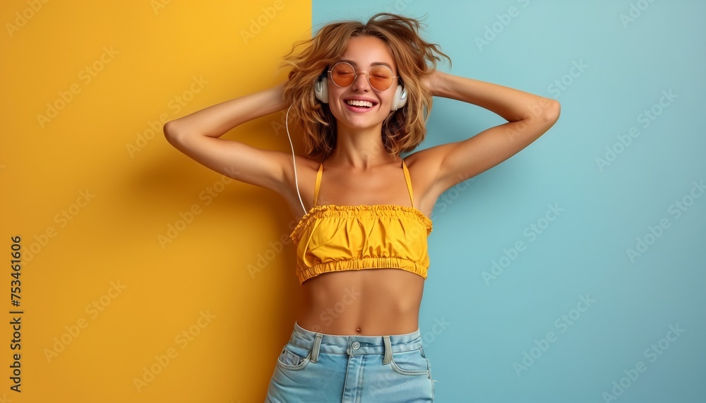 a hipster girl dancing an d smiling with a hipster girl dancing an d smiling with