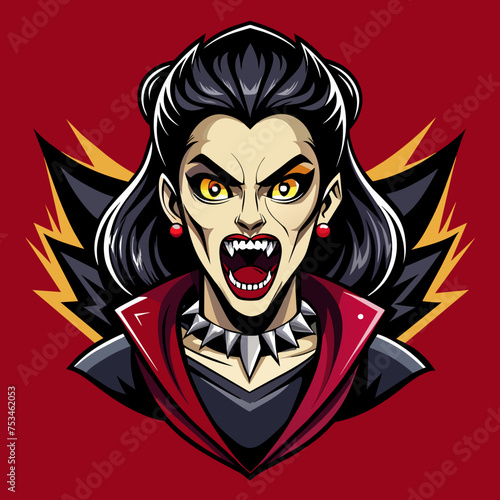 Tshirt sticker of a Let your attitude speak volumes with our fierce Horror Girl design