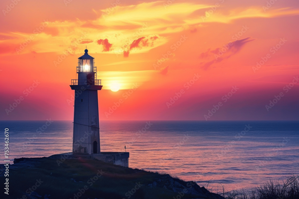 lighthouse at sunset