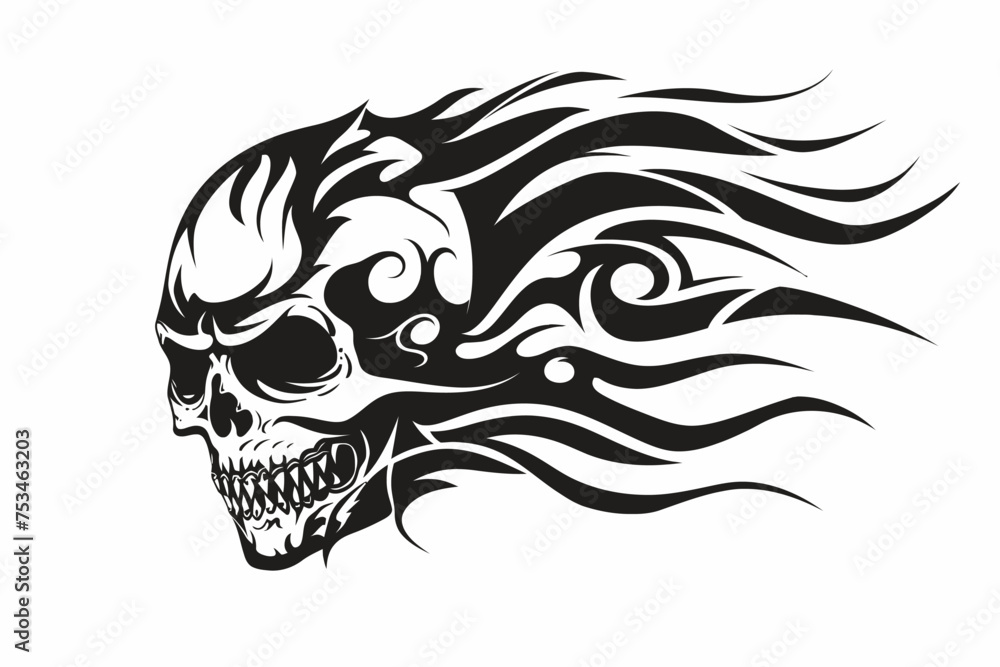 Obraz premium Skull Tribal Tattoo Vector