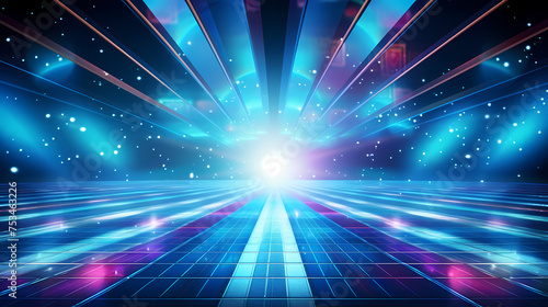 Abstract image of a space filled with bright lights