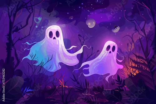 Glowing White Ghost Haunted Kid At Night