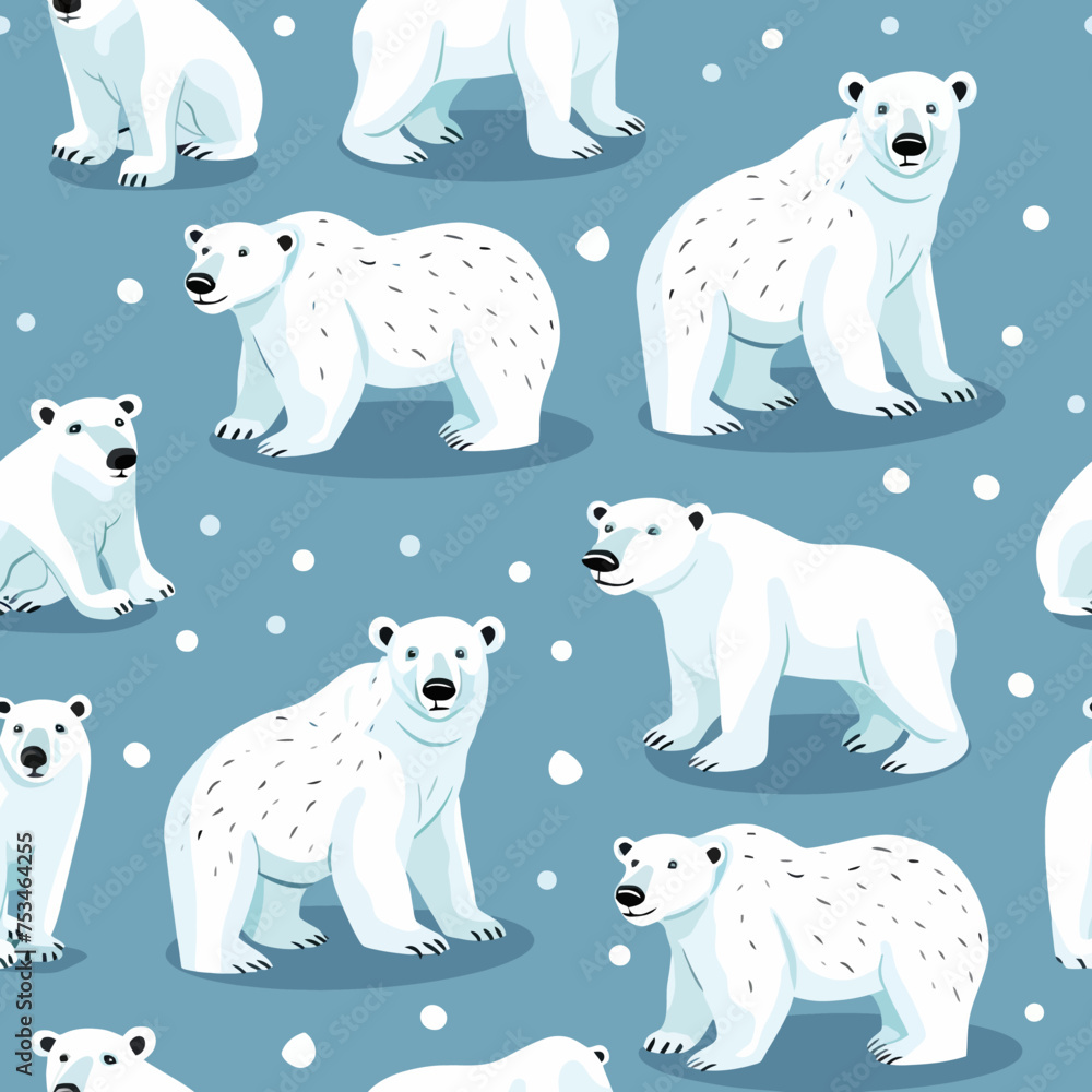 Seamless Pattern of Polar Bears