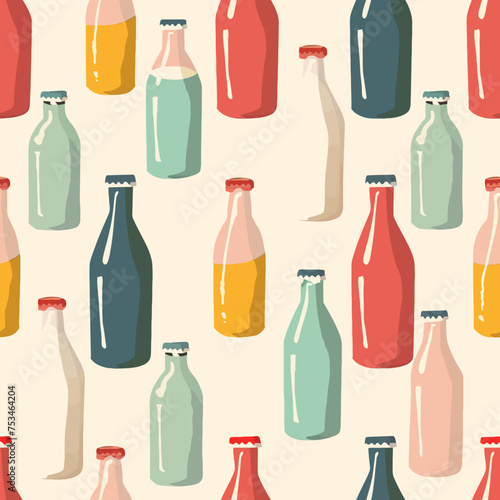 Seamless pattern Milk Bottles