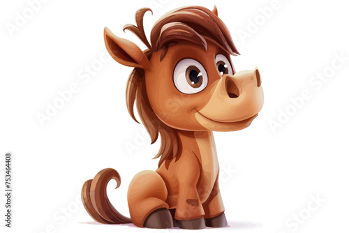 cartoon child horse with a smile