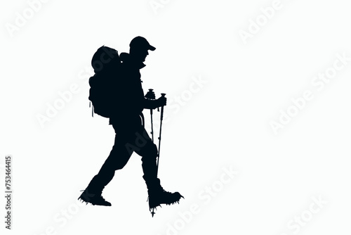 Hiker Person Silhouette Vector