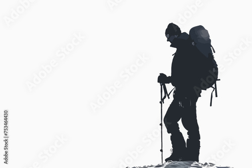 Hiker Person Silhouette Vector