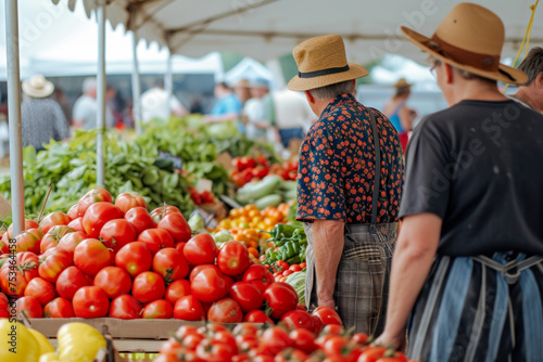 Fresh Produce Stalls at Outdoor Farmers Market