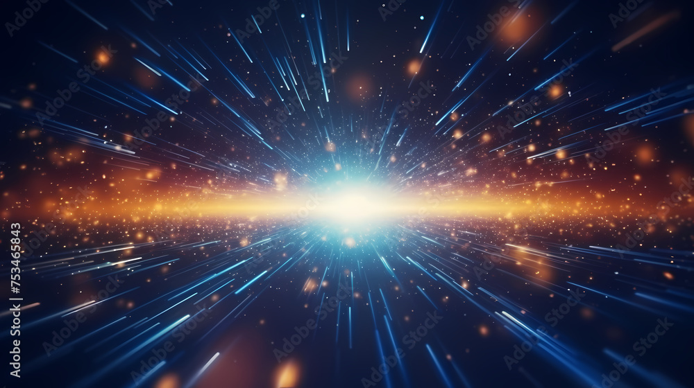 Fototapeta premium Abstract image of a space filled with bright lights