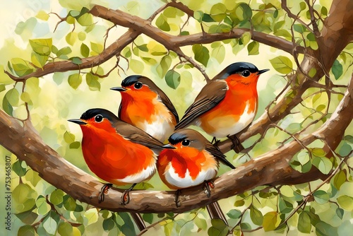 robin on a branch © Robina