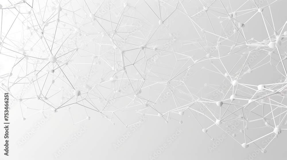 White Digital Background with Abstract Data Visualization. Complex Big Data Connected