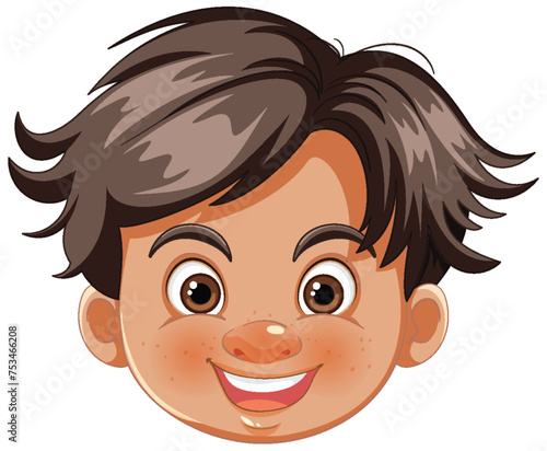 Vector illustration of a happy, smiling young boy