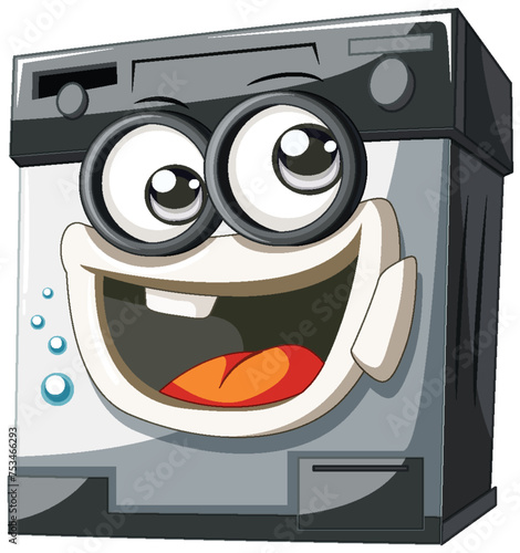 Cheerful animated appliance with a big smile
