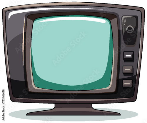 Vintage TV with blank screen and simple controls