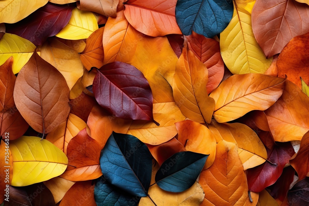 Fallen Leaves: Multicolored Autumn Background of Leaves in a Garden Heap
