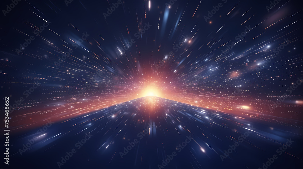 Naklejka premium Technology particle abstract background, abstract particles in science fiction space