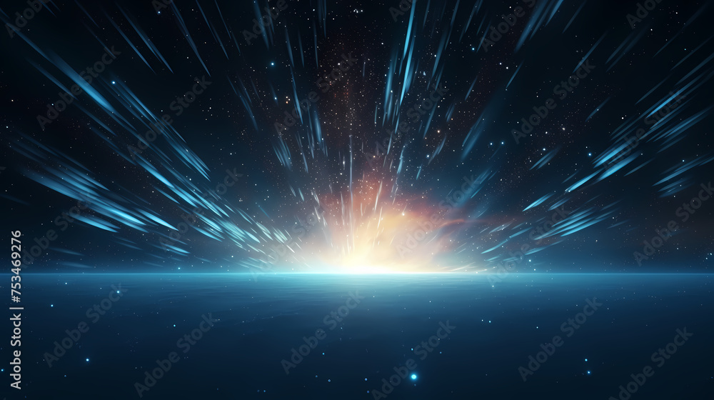 Fototapeta premium Technology particle abstract background, abstract particles in science fiction space