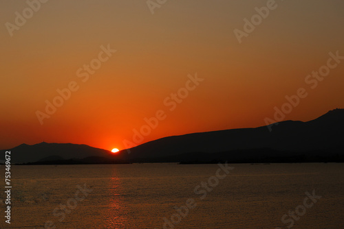 View of the lake mountain sunset