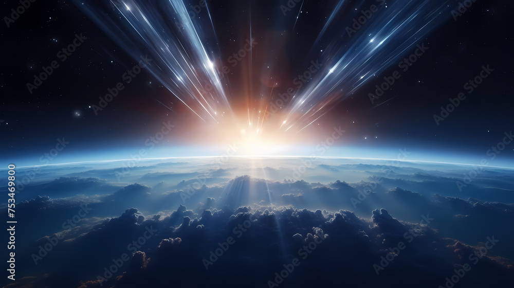 Technology particle abstract background, abstract particles in science fiction space Technology particle abstract background, abstract particles in science fiction space