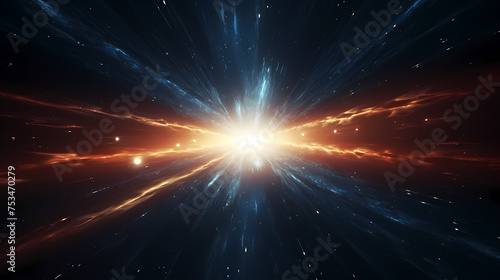 Technology particle abstract background, abstract particles in science fiction space