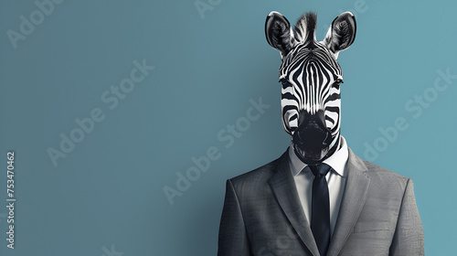 Contemporary art collage Funny laughing zebra head  generative Ai