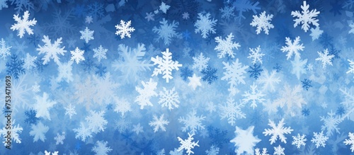 Seamless background with pixelated snowflakes Print design for fabric and wallpaper photo