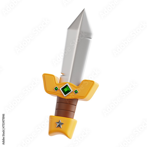 Fotografía Sharp Dagger 3D Illustration for Game Asset