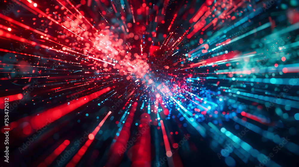 Naklejka premium Illuminated Independence: Neon Glow and the American Flag United