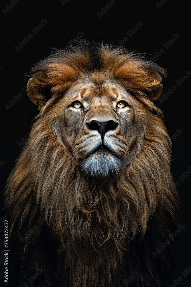 A closeup shot of a lion