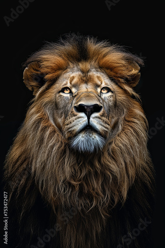 A closeup shot of a lion © grey