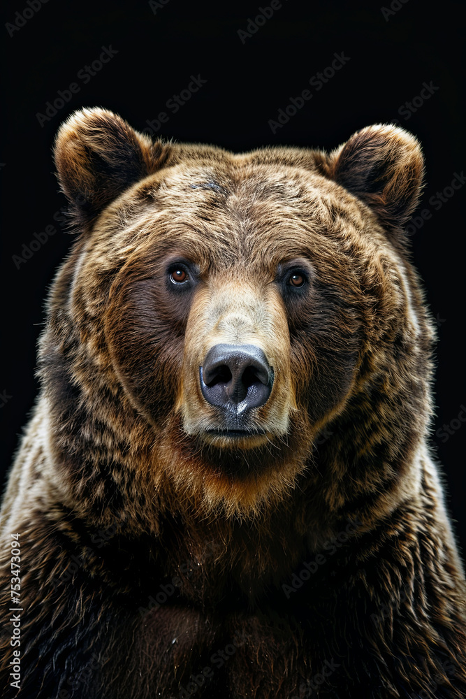 A closeup shot of a brown bear