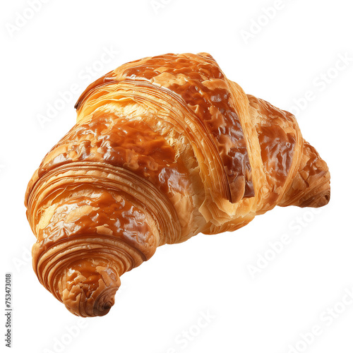 French croissant Isolated on transparent background