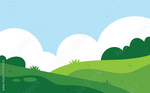 Green filed landscape scenery