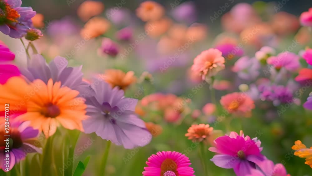 Vibrant Field of Colorful Flowers Generative AI Vibrant Field of Colorful Flowers Generative AI