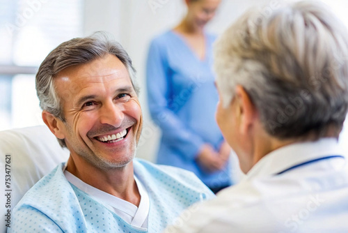 Happy Patient Smiling at Healthcare Provider