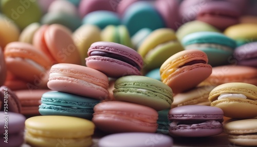 Wallpaper Mural view of colorful macarons cookies. french cakes. sweet and colorful french macaroons Torontodigital.ca