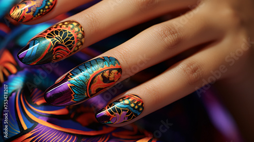 An up-close view revealing the artistry of nail design