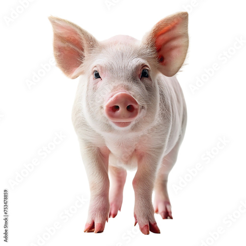 Pig isolated on a transparent background.