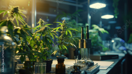 Cannabis plants with flowers for medical treatment research