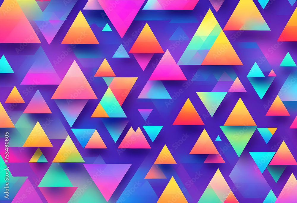 Triangle Gradient Wallpaper, Background, Gradient, Triangle, Colorful, Wallpaper, Abstract, Vibrant, Design, Texture, Pattern, Modern, Decoration, Artistic, Digital, AI Generated