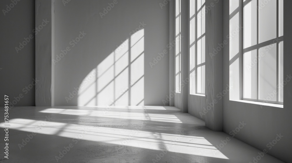 abstract. minimalistic background for product presentation. walls in large empty room. can full of sunlight. Loft wall or minimalist wall. Shadow, light from windows to plaster wall. abstract. minimalistic background for product presentation. walls in large empty room. can full of sunlight. Loft wall or minimalist wall. Shadow, light from windows to plaster wall.